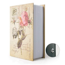Diversion Book Safe Storage Box, Dictionary Secret Safe Can with Security Combination Lock/Key, Diversion Book Hidden Safe (ROSE KEY)