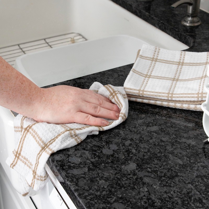 100% Cotton Flat Waffle Dish Cloths for Washing Dishes, 12"x13",