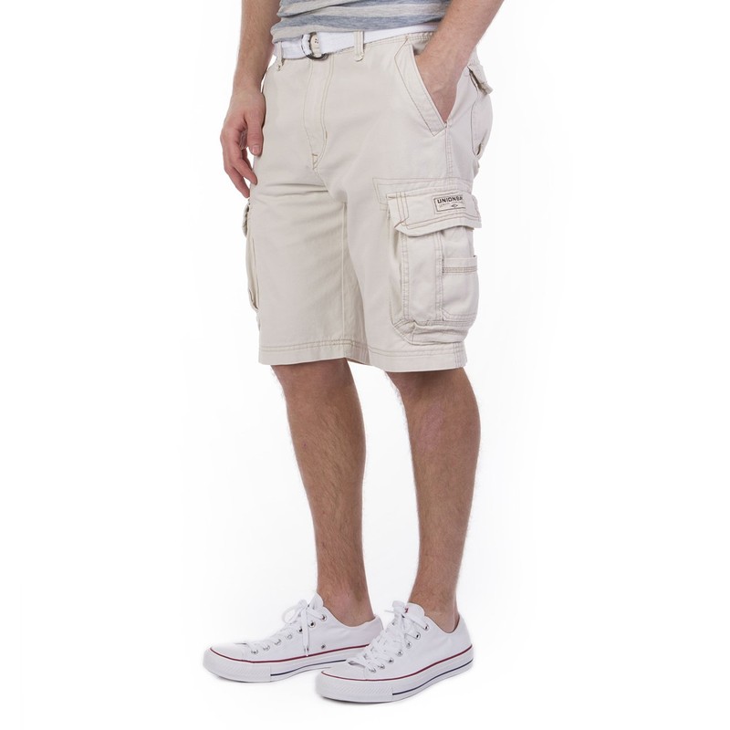 UNIONBAY Men's Survivor Belted Cargo Short, Stone, 38