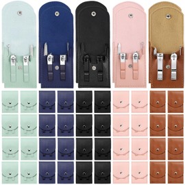 Geosar 50 Set Travel Manicure Kit Nail Clippers Pedicure Professional Nail Care Tools Stainless Steel Grooming Nail Set with Portable Travel Case Gifts for Family (Multi Colors,4 in 1)