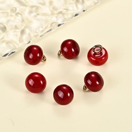 Wambere Pack of 30 Buttons 10 mm Semicircle Buttons Mushroom Buttons Shirt Buttons Vintage Decorative Buttons Sweater Buttons Cheongsam Buttons Coat Buttons Craft Buttons for Sewing on DIY Clothing