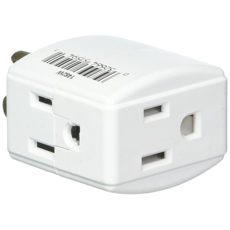 White 3outlet Cube Tap/Adapter