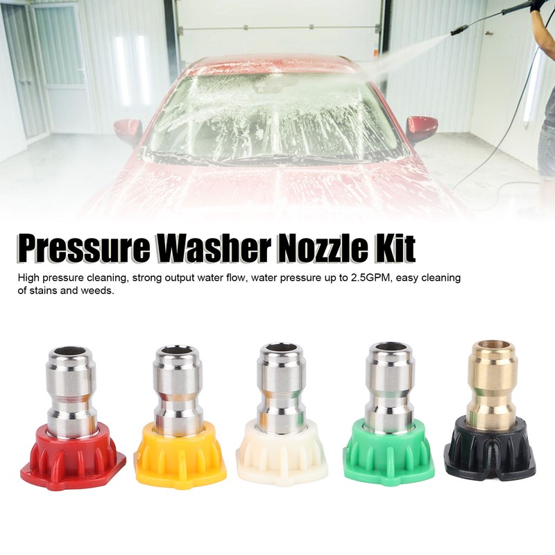 5 Pcs High Pressure Cleaning Spray Nozzle Multi Angle Strong