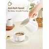 Yedio 17 oz Porcelain Milk Creamer Pitcher with Handle, White