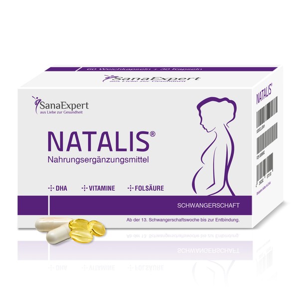 SanaExpert Natalis, pregnancy supplement, folic acid + DHA capsules