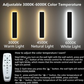 pedforn 2pcs 31in Modern Outdoor Wall Light, IP65 Waterproof Outdoor Wall Sconce, 3000K-6000K Dimmable LED Black Garage Lights, Exterior Wall Lighting, Anti-Rust Linear Long Outdoor Light