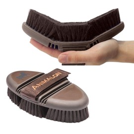 Animalon CareFlex Lambskin Brush, Flexible and Ergonomic Horse Brush Made of Lambskin and Horsehair, Horse Brush, Horse Accessories, Innovative Cleaning Tool for Horses