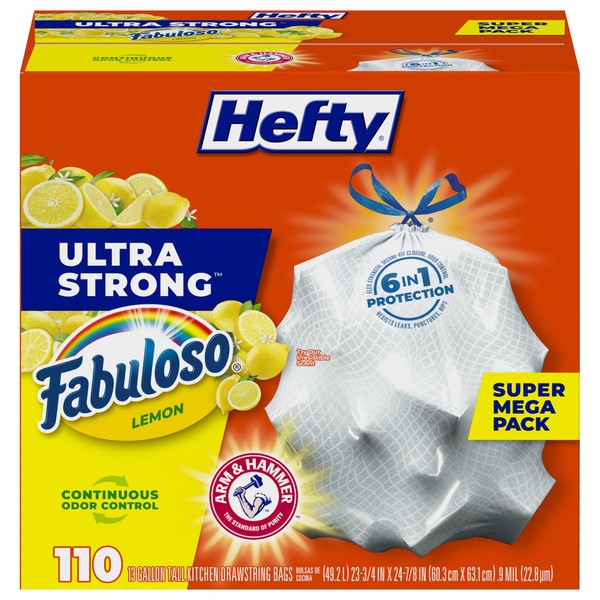 Hefty Ultra Strong 13 Gallon Trash Bags, Tall Kitchen Trash