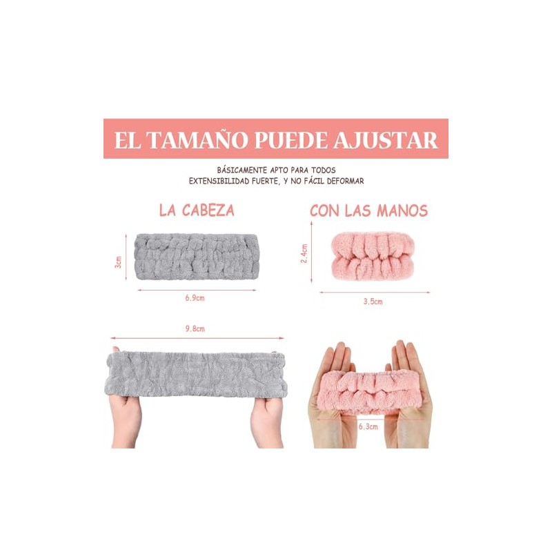 3 bandas y 6 muñequeras JAMAALCCD en blanco y rosa,