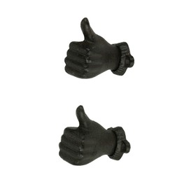 Chesapeake Bay Brown Cast Iron Thumbs Up Hand Decorative Wall Hooks Set of 2