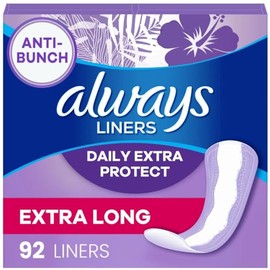 Always Protección extra contra amontonos, protectores de bragas para mujer, absorción de luz, longitud extra larga, protector contra fugas + secado rápido, sin enviar, 92 unidades