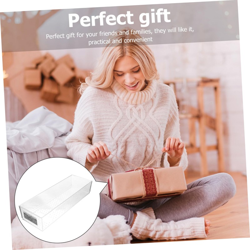 WOONEKY Desk Drawer Organizer Storage Container Translucent for Makeup Kitchen