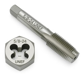 Yamesh 5/8"-24 Thread Tap and Die Set HSS Tap with GCr15 Alloy Steel Hex Die Right Hand Thread Repair Tool for Metalworking and Machinery