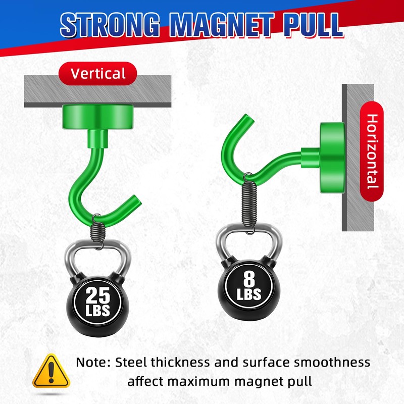 Niuknow Magnetic Hooks, 8 Pack Strong Magnetic Hooks Cruise for