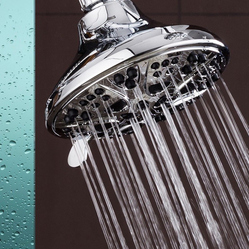 AquaDance High Pressure 6-Setting, Large 5-Inch Shower Head with Full