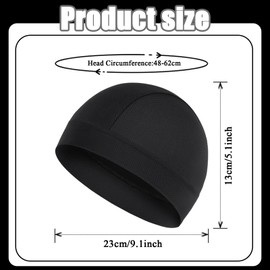 AUPERTO Men Sweat Wicking Helmet Liner, Cycling Sports Cooling Skull Cap Running Hat for Men Women One Size Black
