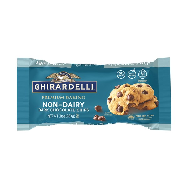 Ghirardelli Chocolate Company Non-Dairy Dark Chocolate Chips for Baking, Premium Baking Chips, 10 OZ Bag (Pack of 12)