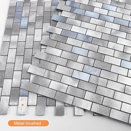 VAOVI Backsplash Peel and Stick for Kitchen Wall Tile Stickers,Adhesive Tile Mosaic Sticky Tile Backsplash Mini-Brick(10sheets,Blue Gray)