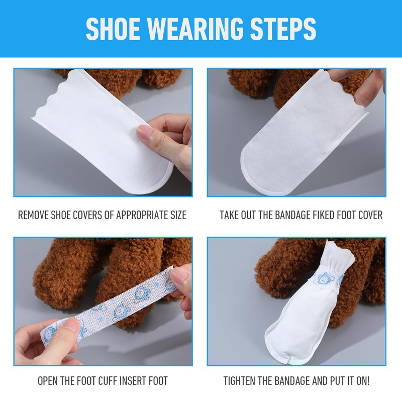 20 Pcs Disposable Dog Booties for Dogs Cats Waterproof and