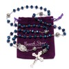 Nazareth Store 8mm Deep Blue Crystal Beads Rosary Necklace with