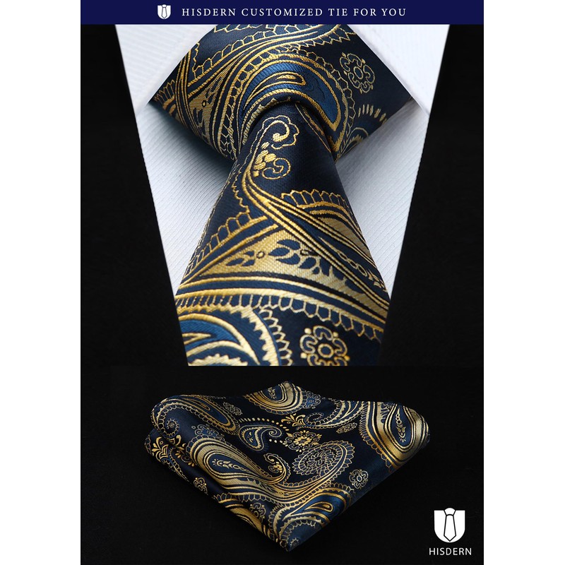 HISDERN TA5-01S Business Necktie, Square Set, 5 Pieces, Stylish, Gift