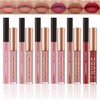 Set EnMart de 12 Labiales Líquidos Mate y Delineadores: Larga