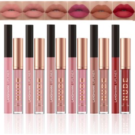 Set EnMart de 12 Labiales Líquidos Mate y Delineadores: Larga Duración, Resistente al Agua