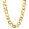 7.5mm 14k Yellow Gold Plated Flat Cuban Link Curb Chain