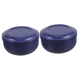 FRCOLOR 2pcs Stainless Steel Shaving Bowl for Men Durable Shaving Tool for Smooth Shave Compact Portable Design Elegant Blue Soap Bowl for Travel Daily Use