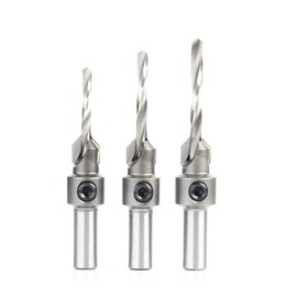 Amana Tool AMS-623 3-Pc Carbide Tipped Countersink Set Round Shank