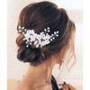 IYOU Bridal Wedding Princess Hair Combs Silver Flower Hair Piece