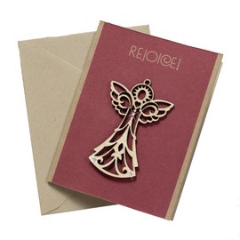Enesco Flourish Angel Greeting Card Hanging Ornament, 3-Inch
