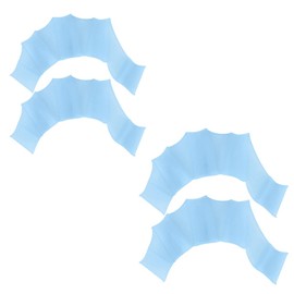 LQIOACU Finger paddles swimming gloves, hand paddle, elastic and secure finger fins, swimming fins, 2 pairs, suitable for swimming in the pool, reduces water resistance, blue