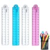 4 Pcs Folding Ruler for School, 30cm Clear Rulers Stationery