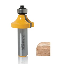 POWERTEC R3/8" Roundover Router Bit - 1-1/4" Cutting Diameter, 1/2" Shank, Tungsten Carbide, 5/8" Depth & 2-1/8" Overall Length - Fits CNC, Handheld & Plunge Routers, 1PK (73049)