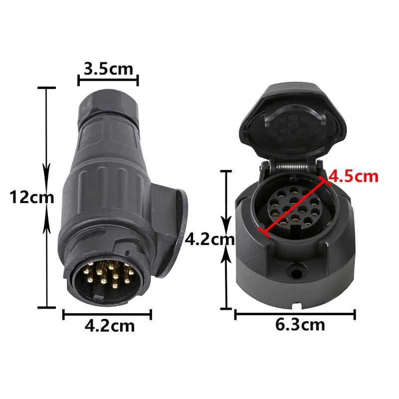 TAEUYYM Trailer Plug 13 Pin and Socket 13 Pin, 12