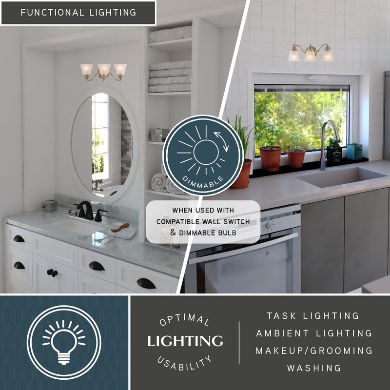 VAXCEL Standford 3-Light 19 inch Wide Antique Brass Gold Traditional