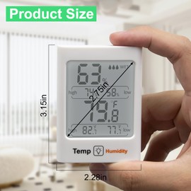 SZHLUX Digital Hygrometer & Thermometer - Accurate Indoor Humidity & Temperature Monitor with Rapid Refresh for Home, Bedroom, Office & Greenhouse
