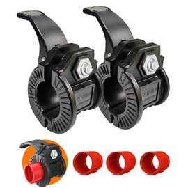 ZY-HUAN Barbell Clamps Pair of 1" inch or 2" Inch Pro Collar Adjustable Weight Bar Clips Fast Release Perfect for Pro Crossfit Strong Lifts and Olympic Fitness Training Supplies (Red 0.98-1.18inch)