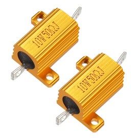 sourcing map 2 Pieces Aluminium Housing Resistor 10 Watt 50 Ohm Wirewound for Converter