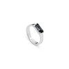 UNOde50 Sterling Silver Plated Metal Alloy Ring with Grey Faceted