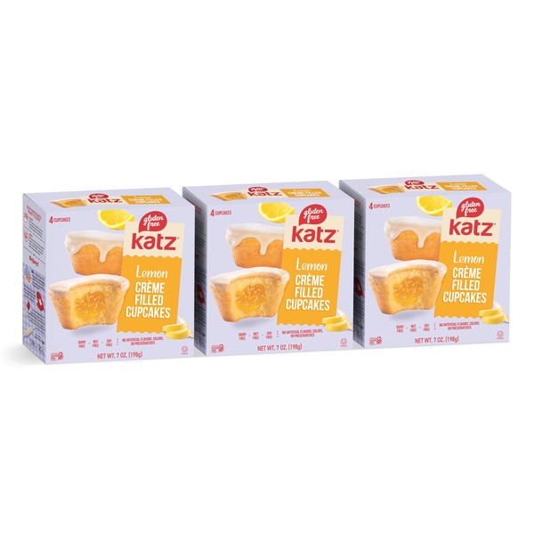 Katz Gluten Free Lemon Crème Filled Cupcakes | Dairy Free,