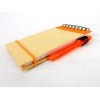 Sweda Mini Pocket Jotter Notebook & Pen, Orange, Spiral Bound,