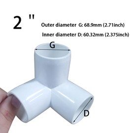 ANPTGHT 2 Inch Tee PVC Fitting 3 Way Elbow Connector, Furniture Grade 90 Degree Elbow Side Outlet, PVC Corner Fittings for Building Furniture Greenhouse Shed Pipe Fittings Tent Connection (Pack of 4)