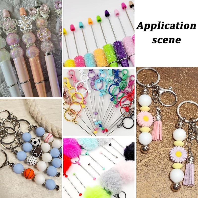 SUNNYCLUE 1 Box 50Pcs 117mm Pen Extender Rods Beadable Pen