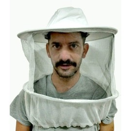 Primeonly27 Beekeeper Veil White hat Round top w/Elastic Under arm Straps
