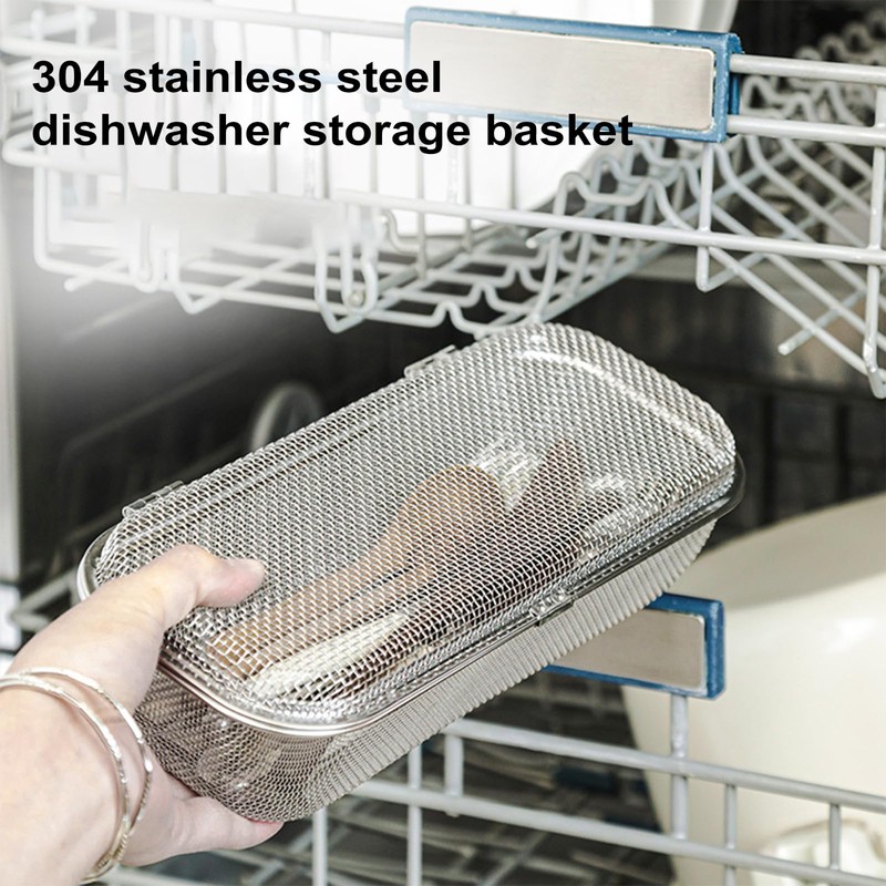 YUNYDSM 10.4×4.5×2.5’‘ Dishwasher Utensil basket, Stainless Steel Dishwasher Silverware Basket,