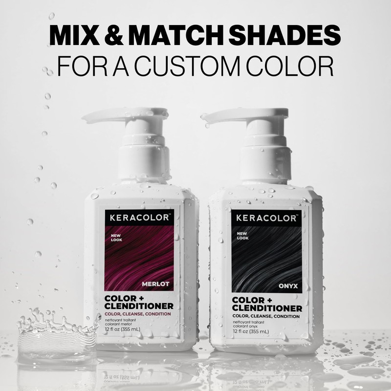 Keracolor Color + Clenditioner 3-in-1 Color-Depositing Conditioner, Gently Cleanses &