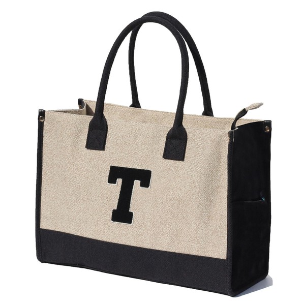 ESVAN Personalized Gifts Canvas Tote Linen Bags Handbags Top Zipper