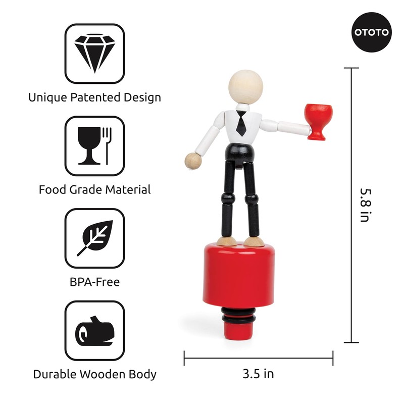 Wasted Wine Stopper by OTOTO - Wine Bottle Stopper, Wine